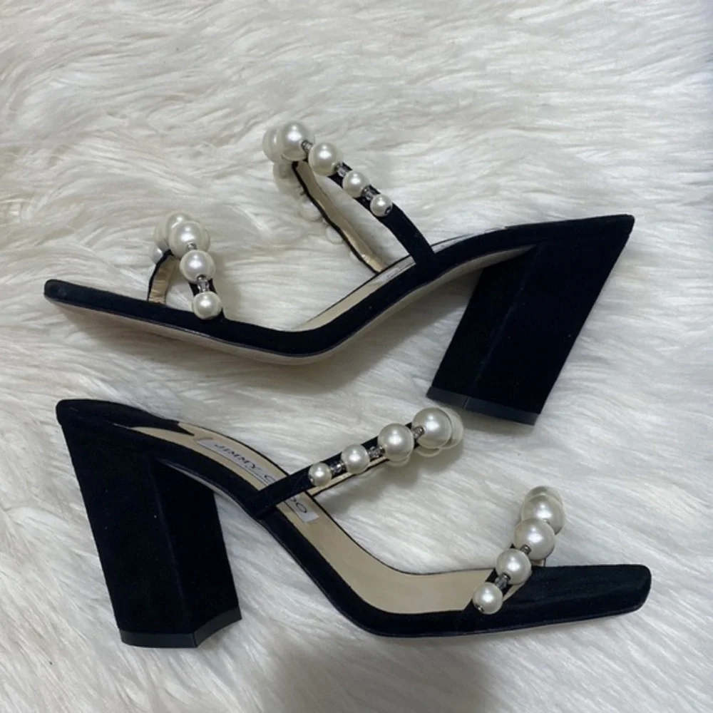 New Jimmy Choo Amara Embellished slide sandal‎ size 38.5EU